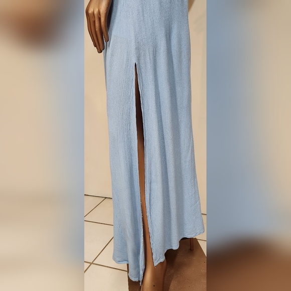 Lulu's Coastal Blue Gauze Maxi Dress Size XS - Picture 6 of 6